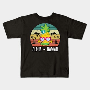 Aloha Hawaii Hawaiian Island 70s 80s Retro Vintage Style Kids T-Shirt